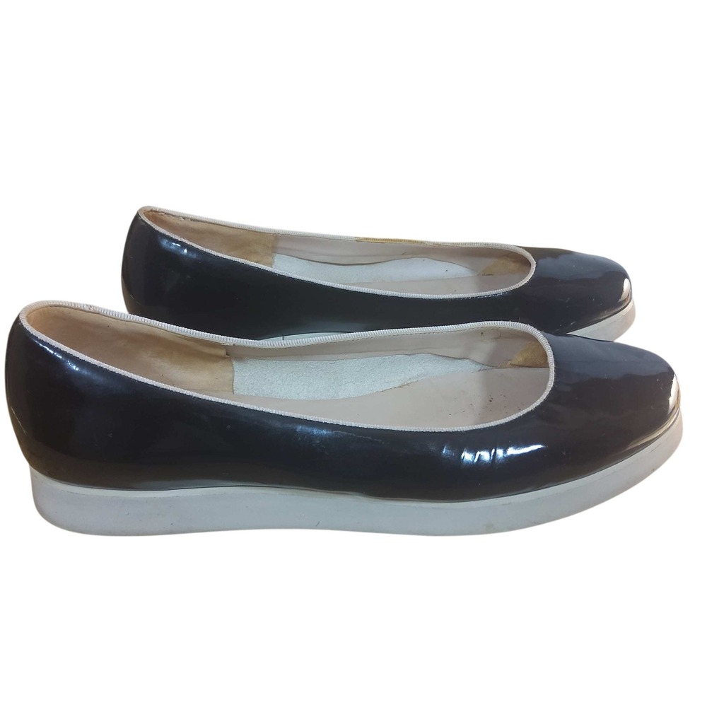 Ferragamo Salvatore Ferragamo Black Patent Platform Ballet Flats Womens 10 B - Picture 13 of 16